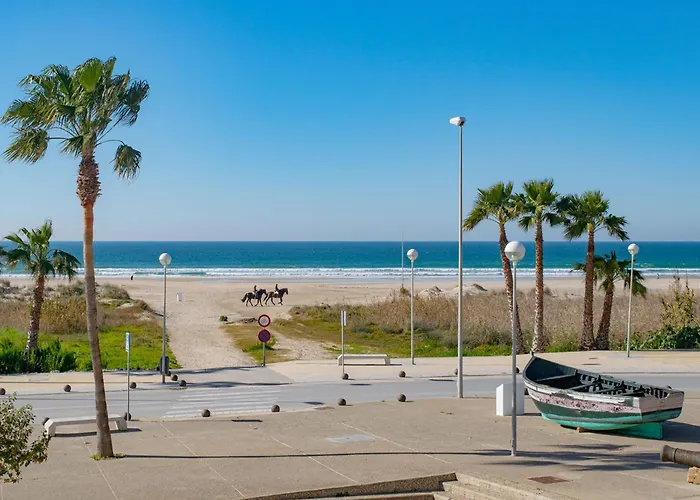 Apartman Santa Barbara B Front With Terrace, Sea View In And Garage In Conil *